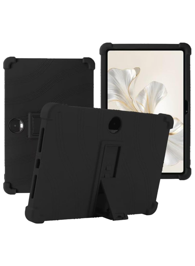 Case Compatible with Honor Pad 9 12.1 inch, Lightweight Silicone Soft Child-Friendly Case with Stand Function for Honor Pad 9 12.1 Inch (Black) - Image 1